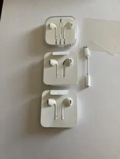Apple純正有線イヤホン3個セット iPhone付属品 未使用保管品