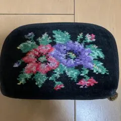 FEILER フェイラー 花柄 ポーチ ブラックのサムネイル