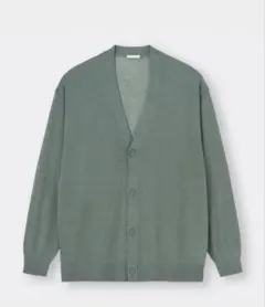 GU シアーニットカーディガン　グリーン　メンズ Lサイズ