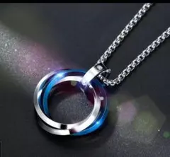 《新品》3連リングネックレス　メンズ