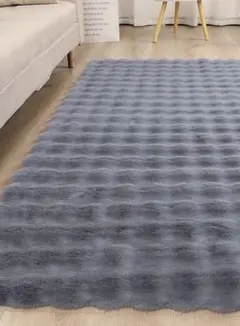 aimoha home フワフワシャギーラグ 裏滑り止め付き ダークグレー