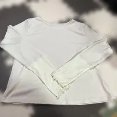 袖シアー✴︎リブ長袖Tシャツ L