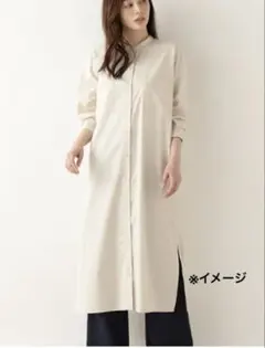 NATURAL BEAUTY BASICレーヨンコットン シャツワンピースS