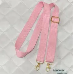 2.5幅 ショルダーストラップ　ピンク　ゴールド色金具