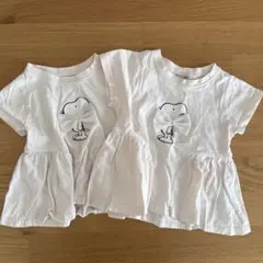 petit main スヌーピーコラボTシャツ 80サイズ 2枚セット