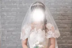 ウェディングヴェール、ピアス、ティアラのセット