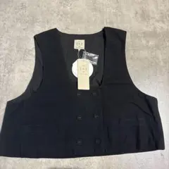 新品 タグ付きSamansa Mos2 リサイクルリネン混ベスト