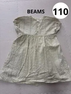 BEAMSベージュ刺繍半袖ワンピースのサムネイル