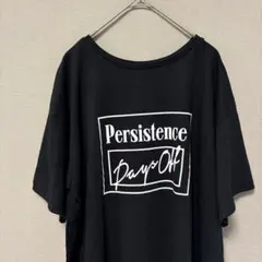 ゴージ　バックスリット&リボンプリントTシャツ(F)ブラックオーバーサイズのサムネイル