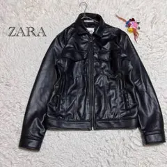ザラ　フェイクレザージャケット　ブラック　ライダース風　USA M