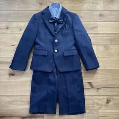 美品WANDER FACTORY ネイビー チェックスーツ 120cm 7点