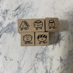 スタンプフェスティバル　紙ものコロコロ　ガチャ　littlelu 食べ物の大行進