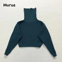 t1095 【ムルーア】　BIG タートルネック　ニット　プルオーバー　緑