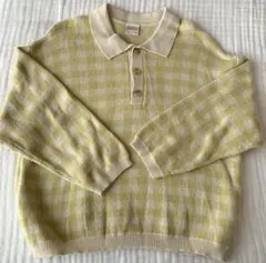 tete a teteチェック柄ポロシャツニット