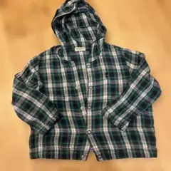 ミキハウス フード付きチェックアウター 90センチ　綿100%