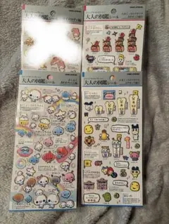 大人の図鑑シール 3枚セット　マイメロディ　おみせっち　たまごっち　あわわちゃん