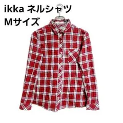 ikka チェックシャツ 春夏 長袖 綿 M ネルシャツ おしゃれ カジュアルのサムネイル