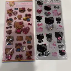 【新品2点】サンリオキラキララインストーンシール　キティゼブラ日焼けキティシール