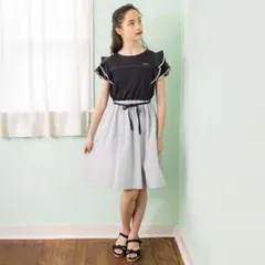訳ありpom ponette juniorストライプドッキングワンピース　165