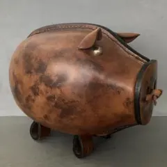 鴻池製作所 レザー製豚型 貯金箱 - メルカリ