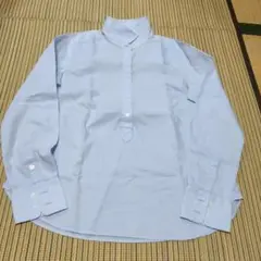 VIS 水色 スタンドカラー 長袖シャツ