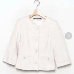 MICHEL KLEIN ノーカラージャケット ピンク