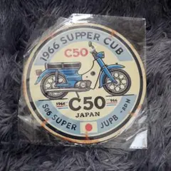 1966 Super Cub C50 レトロ看板 円形　木製