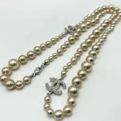 CHANEL 【希少品】ロングパールネックレス ココマーク