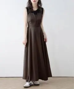 AMELY キャミソール ロングワンピース　ブラウン