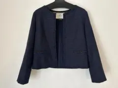 ef-de ネイビー ノーカラージャケット