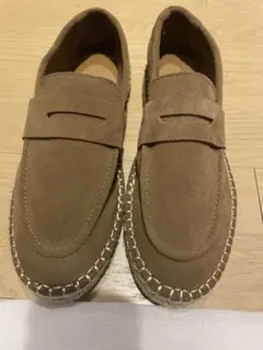 ZARA スプリット スウェード ジュート ローファー　エスパドリーユ