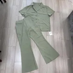 GRL オープンカラーシャツXパンツセットアップライトグリーン新品未使用Mサイズ