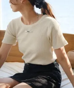 Kastane ニットタグリブTEE