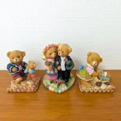 テディベア　クマ　置き物　小物　陶器置き物　ミニチュアフィギュアのサムネイル