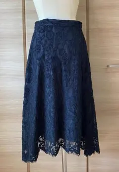 【美品】Maglieマーリエ セクシー花柄フレアスカートタイトスカート 黒