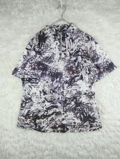 コラール　紫と白　M 抽象パターン 　半袖Tシャツのサムネイル