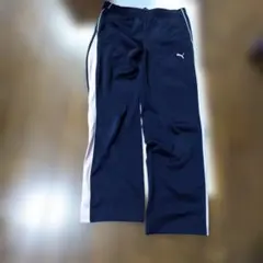 PUMA ネイビー ジャージパンツLサイズ幅広ゆったりサイズ