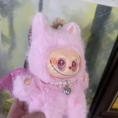 海外限定20cmZIMOMO ピンクエンジェル ラブブぬいぐるみ キーホルダー