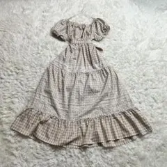 NICE CLAUP ワンピース ロングワンピース ギンガムチェック 2way