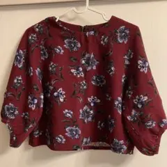 【W closet】花柄 七分丈ショートトップス