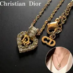 Christian Dior ネックレス　ロゴ　ゴールド　ハート　ストーン