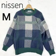 nissen ニット セーター ジャガードチェックオーバーサイズ チェック柄のサムネイル