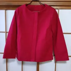 未使用 ノーカラーコート 赤　M