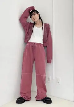 X-girlピンク スウェット セットアップ