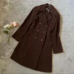 A52◾︎デプレ ロングコート ブラウン ウール トゥモローランド 大きいサイズのサムネイル
