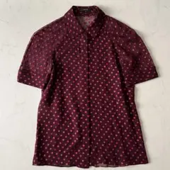 希少 GUCCI トムフォード期 上質 シルク 総柄 ドット Aライン シャツ