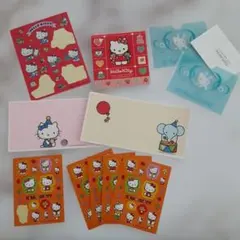 昭和品あり　ハローキティ シール&メモ帳&カードケース