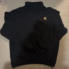 Carhartt ブラック ハーフジップ スウェット