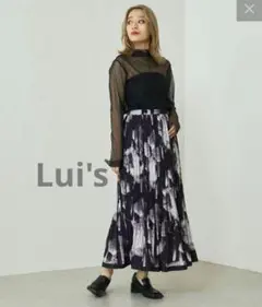 Lui’s ルイスファム　アートプリント　ギャザープリーツスカート