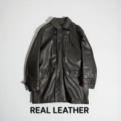 リアルレザー コート本革製ライナー付きジャケット黒BATA-LOCO